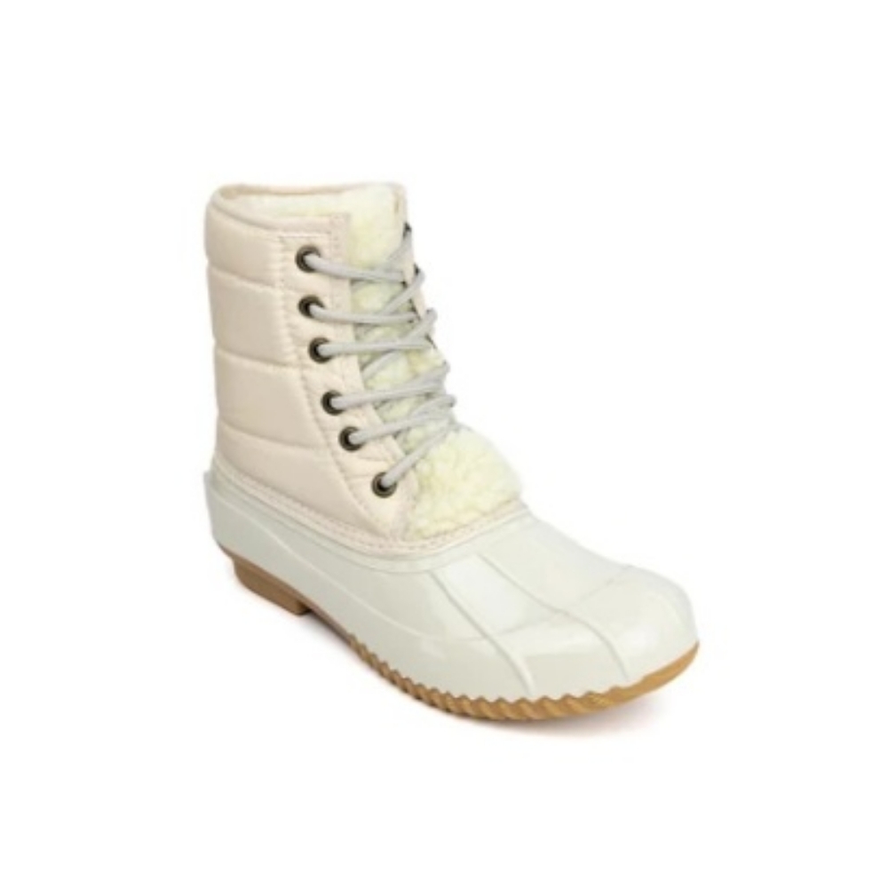 Winter White Womens Sherling Lined Duck Boots Size 10M EUC!  By Sugar